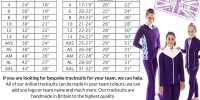 Astar tracksuit size guide